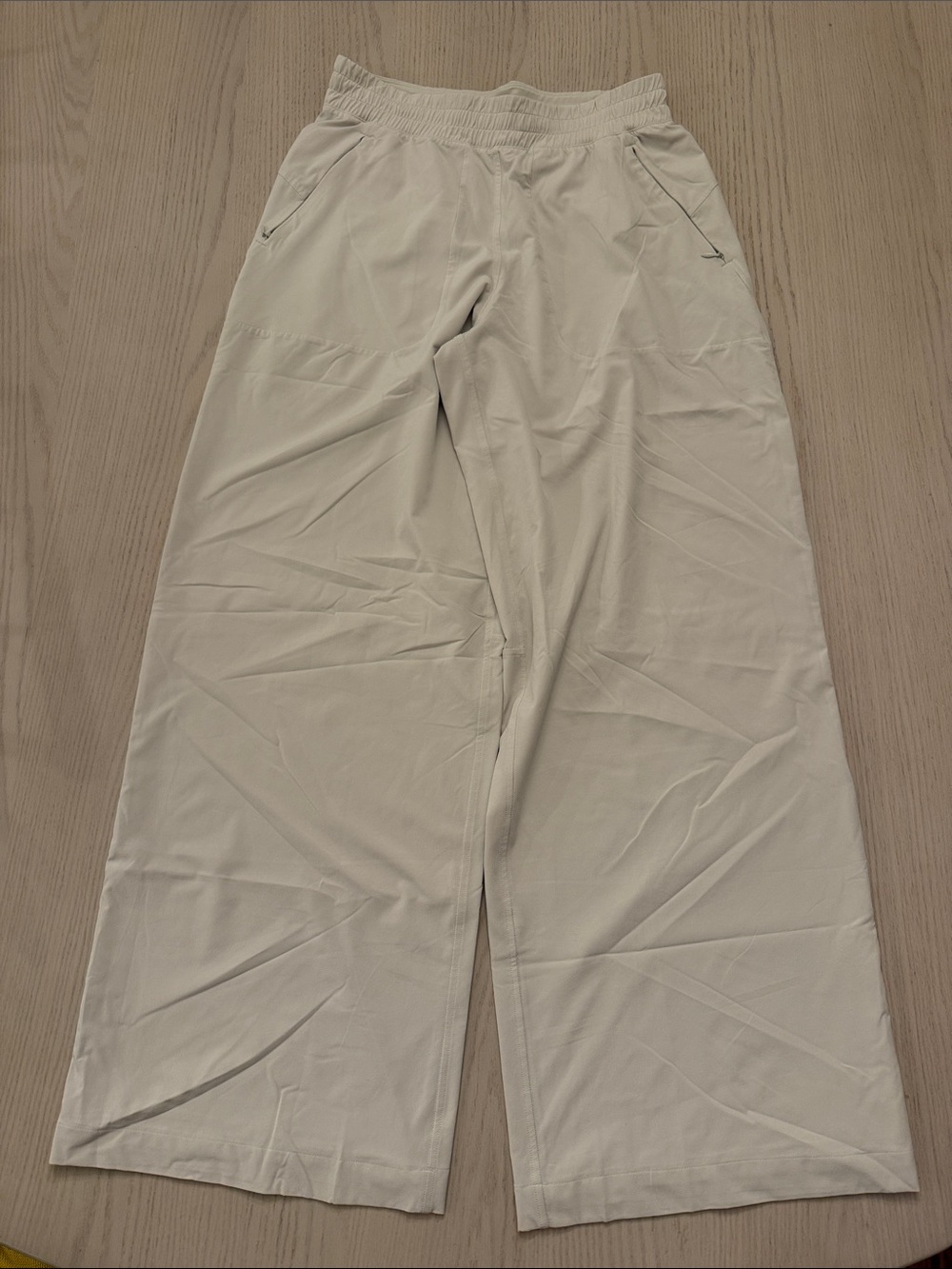 lululemon Wide-Leg Woven Tech Pants in Off White Cream